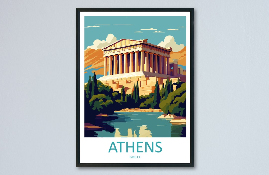 Athens Travel Print Wall Art Athens Greece Wall Hanging Home Decoration