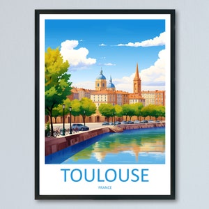 Impression d'art mural voyage Toulouse Suspension murale Toulouse Décoration d'intérieur Toulouse France Cadeau Amateurs d'art Art mural impression d'art Art voyage Toulouse
