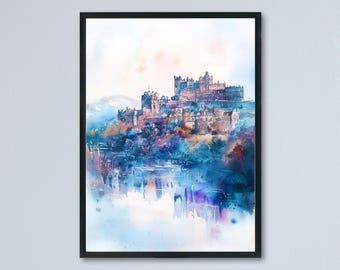 Stirling watercolor poster Wall Art Stirling Wall Hanging Home Décor Stirling Gift Art Lovers Scotland Art Lover Gift Scotland wall art