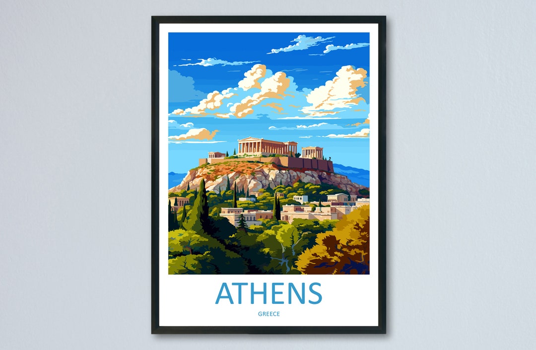 Athens Travel Print Wall Art Athens Greece Wall Hanging Home Decoration
