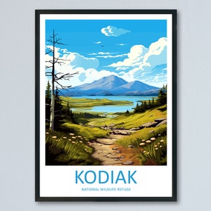 Kodiak National Wildlife Refuge Travel Print Wall Art Kodiak Wall Hanging Home Décor Kodiak Gift Art Lovers Alaska Art Lover Gift Kodiak