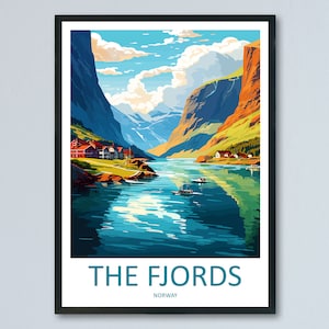 The Fjords Travel Print The Fjords Norway Home Décor The Fjords Art Print Norwegian Mountains Room Print For Scandinavian Mountains Gift Art