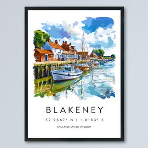Blakeney Watercolor Poster Blakeney Norfolk Travel Print Wall Art Blakeney Home Decor Blakeney Gift Art Lovers UK Coastal