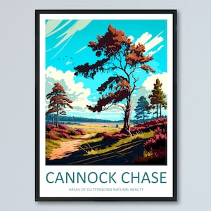 Cannock Chase Travel Print Wall Art Cannock Chase Wall Hanging Home Decoration Cannock Chase Gift Art Lovers Wall Art