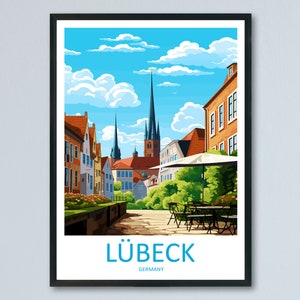 Lübeck Travel Print Wall Art Lübeck Wall Hanging Home Decoration Lübeck Gift Art Lovers Wall Art Print Art Lübeck Germany Poster