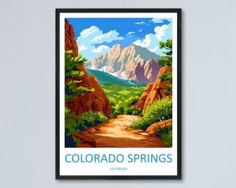 Colorado springs Travel Print Wall Art Colorado springs Wall Hanging Home Décor Colorado springs Gift Art Lovers Colorado Art Gift Lover