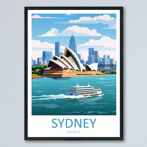 Opernhaus in Sydney Reise-Druck Wandkunst Opernhaus in Sydney Wandbehang Haus Dekor Sydney Geschenk Kunstliebhaber Wand Kunst Australien Poster Dekor