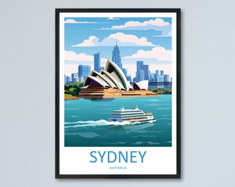 Sydney Opera House Travel Print Wall Art Sydney Opera House Wall Hanging Home Décor Sydney Gift Art Lovers Wall Art Australia Poster Decor