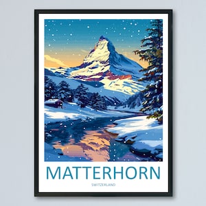 Matterhorn Travel Print Wall Art Matterhorn Wall Hanging Home Décor Matterhorn Gift Art Lovers Switzerland Art Lover Gift Matterhorn Travel