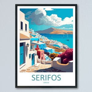 Serifos Travel Print Wall Art Serifos Greece Wall Hanging Home Decoration Serifos Gift Art Lovers Wall Art Print Serifos Greece Wall Art