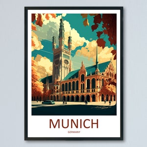 Munich Travel Print Wall Art Munich Wall Hanging Home Décor Munich Gift Art Lovers Germany Art Lover Gift Munich Wall Décor Print Gift