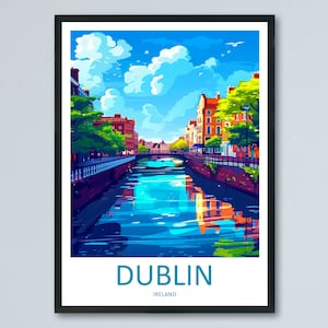 Dublin Skyline Print Dublin Home Decor Skyline City Art Print Dublin Wall Art for Ireland Enthusiast Gift Wall Hanging Dublin Ireland Print