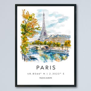 Paris Watercolor Poster Wall Art Paris Wall Hanging Home Décor Paris Gift Art Lovers France Wall Art