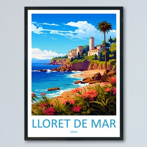 Lloret De Mar Viaje Impresión Pared Arte Lloret De Mar Pared Colgante Decoración del Hogar Lloret De Mar Regalo Amantes del Arte España Amante del Arte Regalo Lloret De Mar