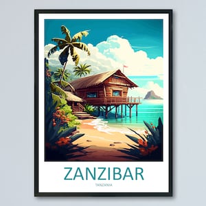 Zanzibar Travel Print Wall Art Zanzibar Wall Hanging Home Décor Zanzibar Gift Art Lovers Tanzania Art Print Zanzibar Wall Décor Art