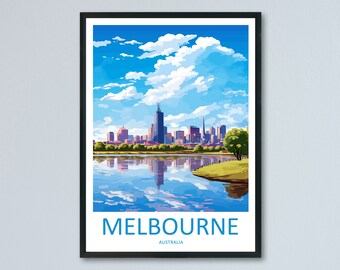 Melbourne Travel Print Wall Art Melbourne Wall Hanging Home Décor Melbourne Gift Art Lovers Wall Art Australia Poster Deco