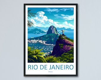 Rio De Janeiro Travel Print Wall Art Rio De Janeiro Wall Hanging Home Decor Rio De Janeiro Gift Art Lovers Wall Art Print Art Brazil Art