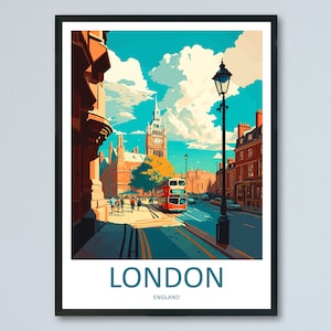 London Travel Print Wall Art London Wall Hanging Home Décor London Gift Art Lovers England Art Lover Gift London Travel Gift