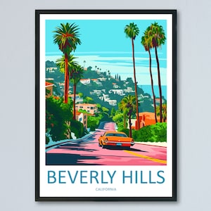 Beverly Hills Travel Print Wall Art Beverly Hills Wall Hanging Home Décor Beverly Hills Gift Art Lovers California Lover Gift Beverly Hills