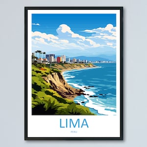 Lima Travel Print Wall Art Lima Wall Hanging Home Décor Lima Gift Art Lovers Peru Art Lover Gift Peru