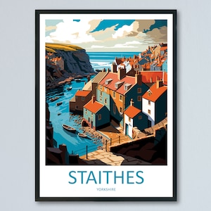 Staithes Travel Print Wall Art Staithes Wall Hanging Home Décor Staithes Gift Art Lovers England Art Lover Gift Print Artwork