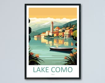 Lake Como Travel Print Wall Art Lake Como Italy Wall Hanging Home Decoration Lake Como Gift Art Lovers Wall Art Print Lake Como Italy Art