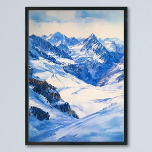 Jungfraujoch watercolor poster Wall Art Jungfraujoch Wall Hanging Home Décor Jungfraujoch Gift Art Lovers Switzerland Art Lover Gift