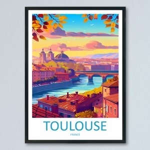 Impression d'art mural voyage Toulouse Suspension murale Toulouse Décoration d'intérieur Toulouse France Cadeau Amateurs d'art Art mural impression d'art Art voyage Toulouse