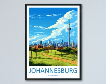 Johannesburg Travel Print Wall Art Johannesburg Wall Hanging Home Décor Johannesburg Gift Art Lovers South Africa Art Print Johannesburg Art