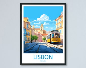 Lisbon Travel Print Wall Art Lisbon Wall Hanging Home Décor Lisbon Gift Art Lovers Portugal Art Lover Gift Lisbon Poster