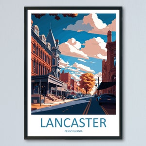 Lancaster County Reise-Druck Wandkunst Lancaster County Wandbehang Wohnkultur Lancaster County Geschenk Kunstliebhaber Pennsylvania Kunstliebhaber