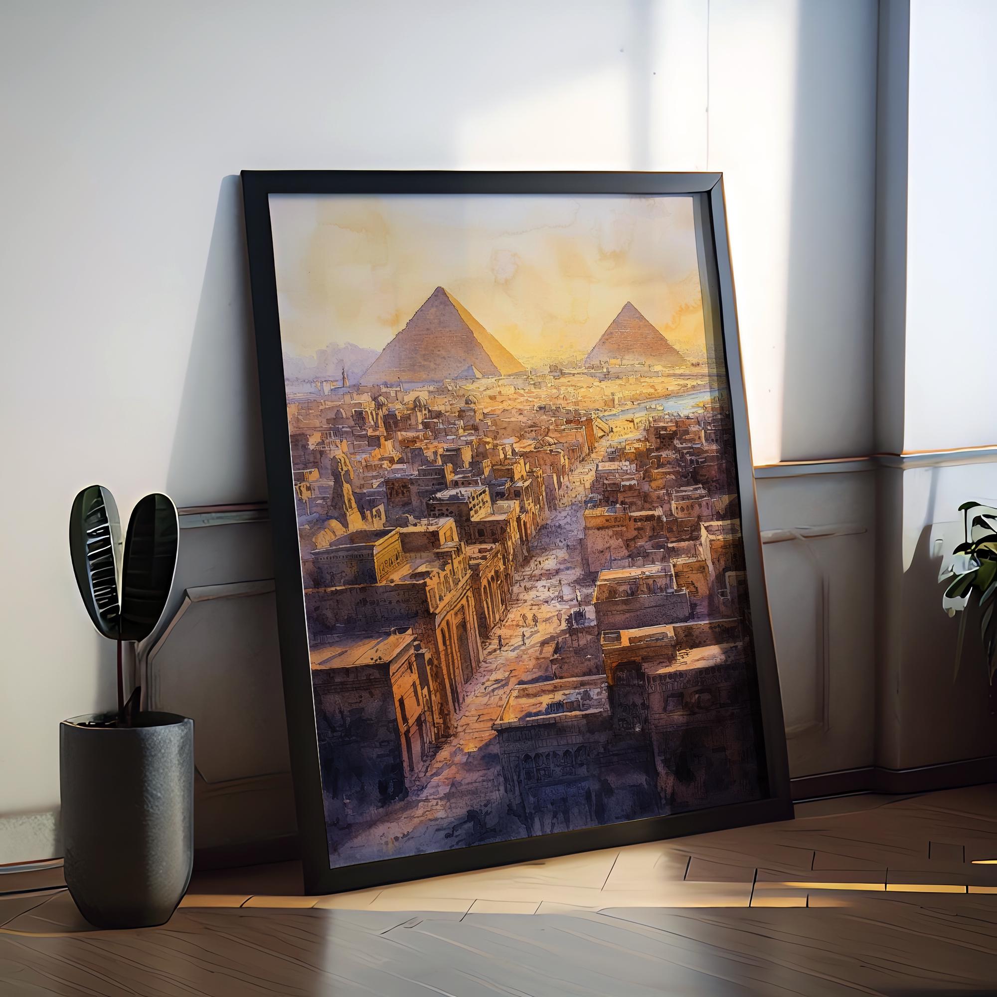 Cairo Watercolor Poster Cairo Travel Print Egypt Wall Art Cairo ...