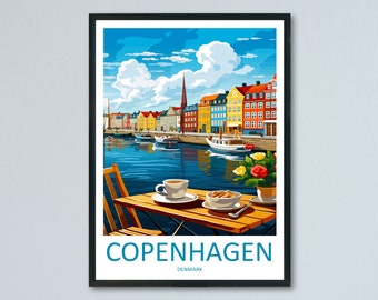 Copenhagen Travel Print Wall Art Copenhagen Wall Hanging Home Décor Copenhagen Gift Art Lovers Denmark Art Lover Gift Copenhagen Wall Décor