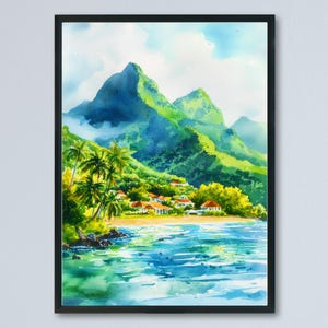 Martinique watercolor poster Wall Art Martinique Wall Hanging Home Décor Martinique Gift Art Lovers France Art Lover Gift Martinique Art