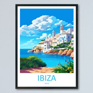 Ibiza Travel Print Wall Art Ibiza Wall Hanging Home Décor Ibiza Gift Art Lovers Spain Art Lover Gift Ibiza Wall Décor Ibiza Spain Print