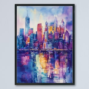 Manhattan watercolor poster Wall Art Manhattan Wall Hanging Home Décor Manhattan Gift Art Lovers New York Art Lover Gift New York wall art
