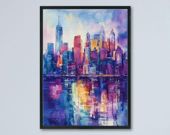 Manhattan watercolor poster Wall Art Manhattan Wall Hanging Home Décor Manhattan Gift Art Lovers New York Art Lover Gift New York wall art