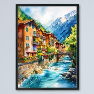 Aosta Valley Watercolor Poster Wall Art Aosta Valley Wall Hanging Home Décor Aosta Valley Gift Art Lovers Italy Art Lover Gift Italy Art