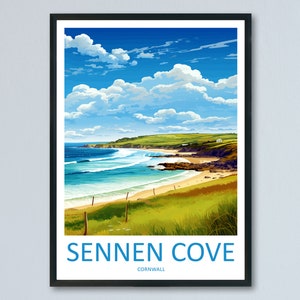 Impresión de viaje de Sennen Cove Arte de pared Colgante de pared de Sennen Cove Decoración del hogar Regalo de Sennen Cove Amantes del arte Regalo para amantes del arte de Cornualles
