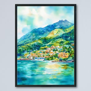 Grenada watercolor poster Wall Art Grenada Wall Hanging Home Décor Grenada Gift Art Lovers Grenada Art Lover Gift Grenada wall art