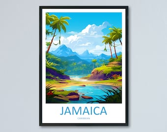 Jamaica Travel Print Wall Art Jamaica Wall Hanging Home Décor Jamaica Gift Art Lovers Wall Art Caribbean Travel Print Poster Gift