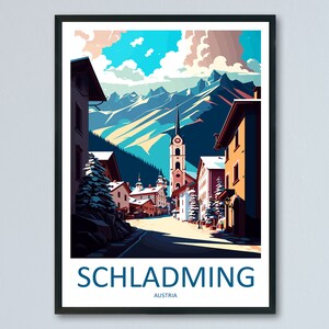 Schladming Travel Print Wall Art Schladming Wall Hanging Home Décor Schladming Gift Art Lovers Austria Art Lover Gift Schladming Artwork