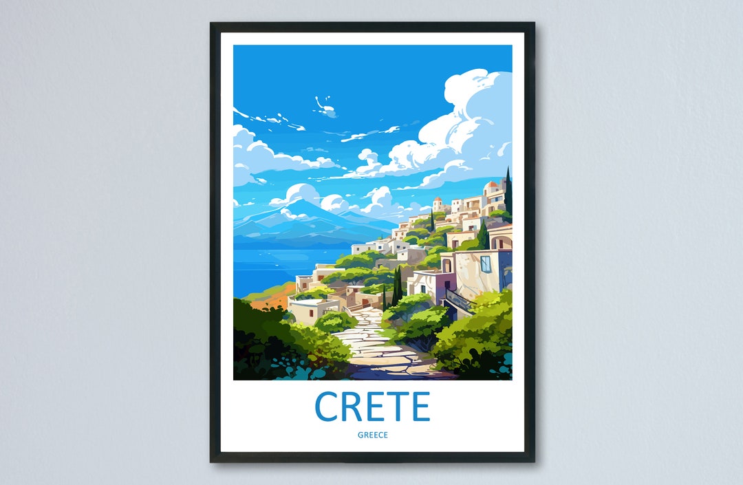 Crete Travel Print Wall Art Crete Greece Wall Hanging Home Decoration
