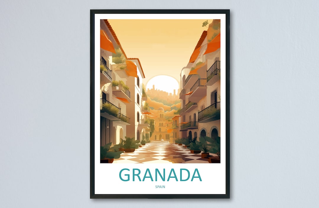 Granada Travel Print Wall Art Granada Wall Hanging Home Décor Granada