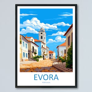 Evora Travel Print Wall Art Evora Wall Hanging Home Décor Evora Gift Art Lovers Portugal Art Lover Gift Evora Poster
