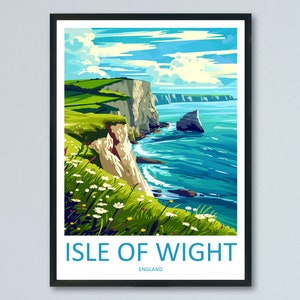Isle Of Wight Travel Print Wall Art Isle Of Wight Wall Hanging Home Decor Isle Of Wight Gift Art Lovers Wall Art AONB Print