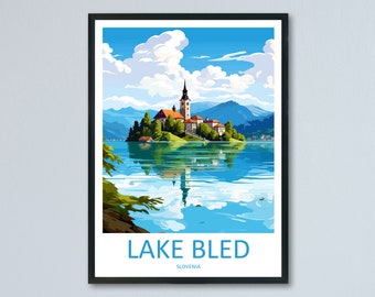 Lake Bled Travel Print Lake Bled Home Décor Slovenia Art Print Lake Bled Wall Print For Lake Bled Gift Wall Hanging Lake Bled Artwork