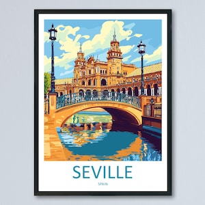 Seville Travel Print Wall Art Seville Wall Hanging Home Décor Seville Gift Art Lovers Spain Art Lover Gift Seville Print Spain Wall Art Deco