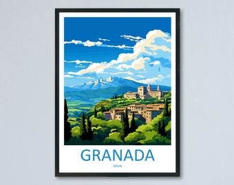 Granada Travel Print Wall Art Granada Wall Hanging Home Décor Granada Gift Art Lovers Spain Art Lover Gift Granada Wall Décor Granada Art