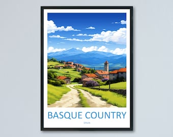 Basque Country Travel Print Wall Art Basque Country Wall Hanging Home Décor Basque Country Gift Art Lovers Spain Art Gift Basque Country Art